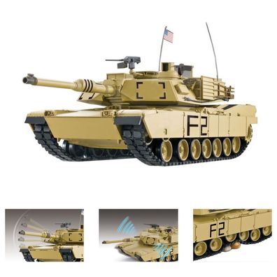 Heng Long RC Panzer M1A2 Abrams 1:16 Metallgetriebe Rauch Sound Schussfunktion
