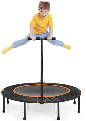 120 cm Mini Trampolin faltbar, Fitness Trampolin mit höhenverstellbarem Griff
