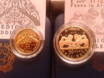 Original 20 + 50 euro 2012 PP Gold Italien Flora und Fauna - nur 1500 Paare möglich