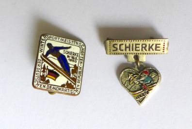 Wintersportmeisterschaften der DDR Schierke 1950 emailliertes Abzeichen