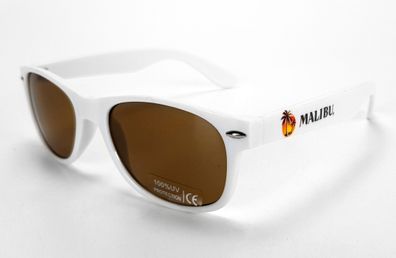 Malibu Sonnenbrille Nerd Party Brille weiß mit 400 UV Schutz 100 % Kunststoff 3