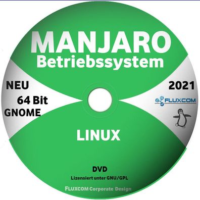 Manjaro 21.0.7 GNOME 64 Bit DVD, komplettes Linux Betriebssystem
