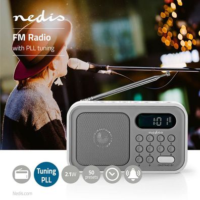 Taschenradio Uhrenradio UKW-Radio | 2,1 W | Uhr und Alarm