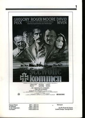 Die Seewölfe kommen - Roger Moore - Gregory Peck - Werberatschlag