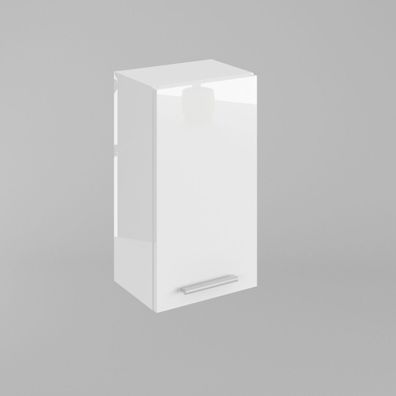 Badezimmerschrank ganz weiß hochglanz W4 Breite 39 cm