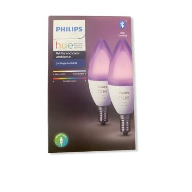 Philips Hue White and Color Ambiance LED-Bulb E14 6.5W, 2er-Pack !Bluetooth!