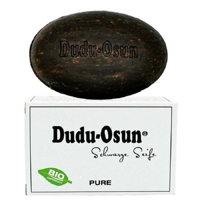 Dudu Osun® PURE Schwarze Seife aus Afrika, parfümfrei,150g Bio, Spa Vivent