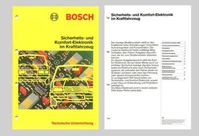 BOSCH Technische Unterrichtung Sicherheit und  Komfort Elektronik Original 1983
