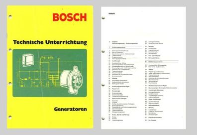 BOSCH Technische Unterrichtung  Generatoren Original 1974