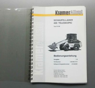 Kramer Radlader 420  Telescopic Schaufellader Betriebsanleitung Original 1998