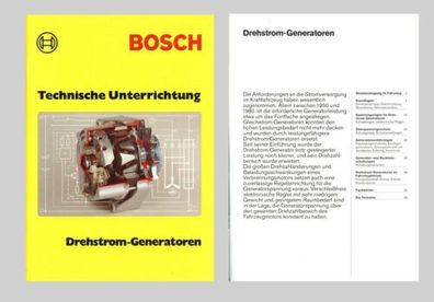 BOSCH Technische Unterrichtung  Drehstrom-Generatoren 1982 Original