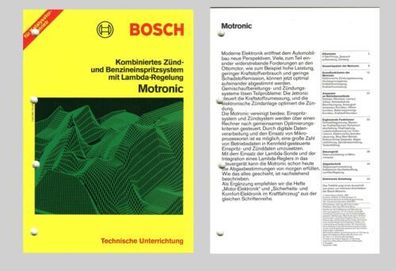 BOSCH Technische Unterrichtung  Motronic Original 1985