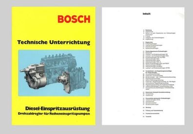 BOSCH Handbuch Diesel Einspritzausrüstung Drehzahlregler Original 9.1975