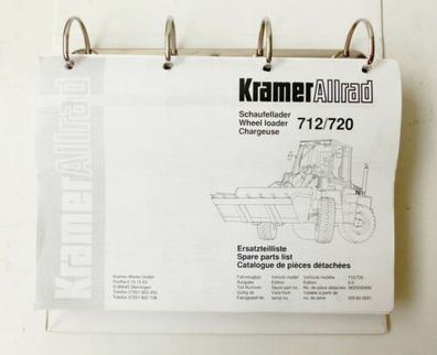 Kramer Radlader 712  720  Schaufellader Ersatzteilliste Original 1999