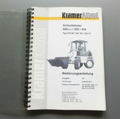 Kramer Radlader 320 Euro  320 / 420  Schaufellader Betriebsanleitung Original