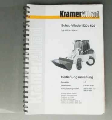 Kramer Radlader 520  620 Schaufellader Betriebsanleitung Original 2000