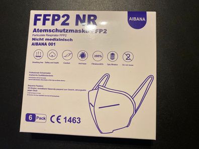 6 Stück FFP2 Masken Tüv zertifiziert & geprüft Mundschutz