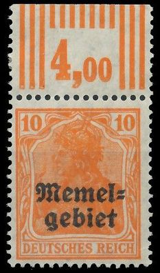 MEMEL 1920 Germania Nr 14 WOR postfrisch ungebraucht ORA X416A96