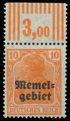 MEMEL 1920 Germania Nr 14 WOR postfrisch ungebraucht ORA X416A9A