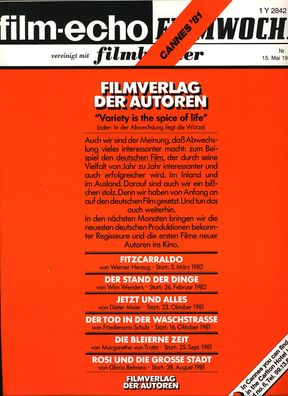 film-echo Filmwoche Ausgabe 1981 - Nr. 28