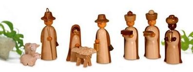 3 Miniatur Weihnachtsfiguren 5,5cm NEU Holzfigur Holzminiatur Weihnachtsfigur 