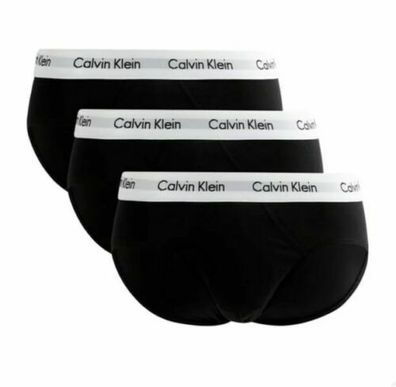Calvin Klein CK Cotton Stretch Slip 3er Pack Unterwäsche Unterhose Schwarz M