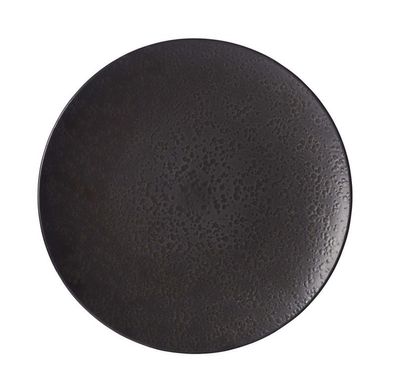 Speiseteller schwarz matt Porzellan Ø 28 cm "kitwe" mit gemaserter Oberfläche