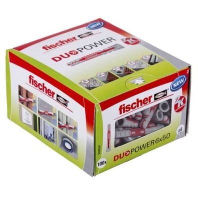 Fischer Dübel DuoPower 6x50 100 Stück Nr. 538250 Knotendübel Nylondübel