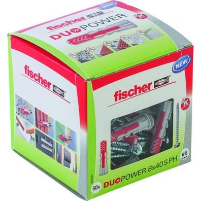 Fischer Dübel DuoPower 8x40 PH LD mit Panhead-Schaube 5x55 Nr. 535464