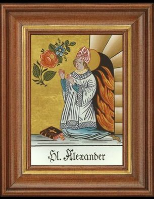 Hinterglasbild Heiliger Alexander Patronatsbild Taufe Namenspatron 12,7x16