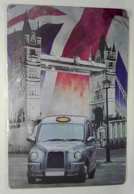 Nostalgie Retro Blechschild Auto Taxi London England 30x20 50149 (Gr. 30x20cm)
