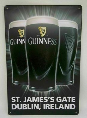 Retro Blechschild Bier guinness "St. James's gate Dublin, Ireland" 30x20 50051