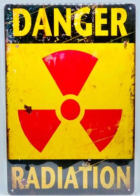 Nostalgie Vintage Retro Schild "DANGER Radiation" 30x20 12082 (Gr. 30x20cm)