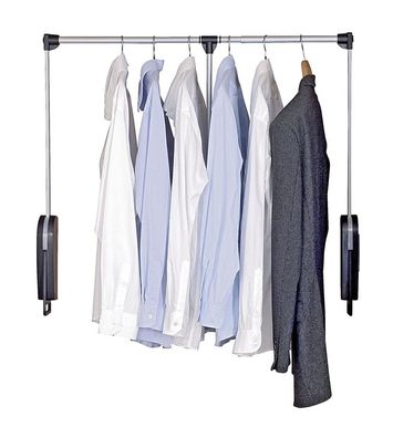 WENKO Garderobenlift - schwenkbare Kleiderstange, Aluminium, Silber matt