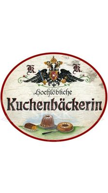 KuK Nostalgie Holzschild "Kuchenbäckerin Guglhupf"