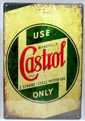 Nostalgie Vintage Retro Schild "Castrol Oil" 30x20 12090 (Gr. 30x20cm)