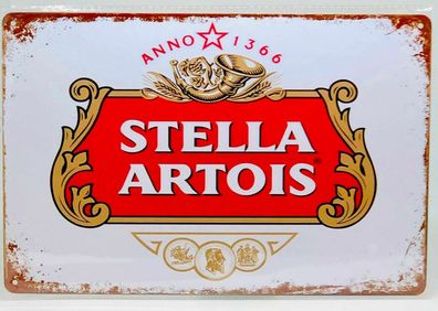 Nostalgie Vintage Retro Schild "STELLA ARTOIS" 30x20 12103 (Gr. 30x20cm)