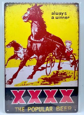 Nostalgie Vintage Retro Schild "XXXX The Poular Beer" 30x20 12089 (Gr. 30x20cm)