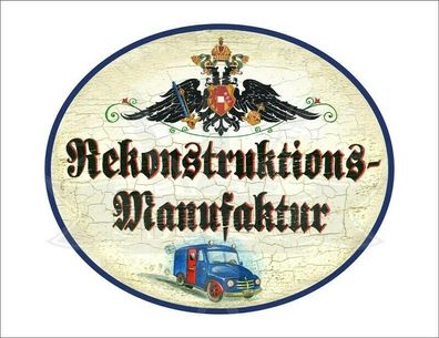 KuK Nostalgie Holzschild - Rekonstruktions-Manufaktur - Lieferwagen LKW TH