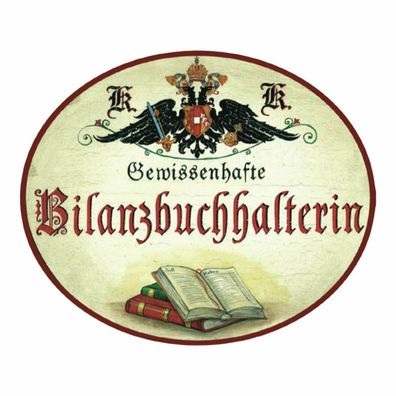 KuK Nostalgie Holzschild Buchhalter/ in Bilanzbuchhalter/ in