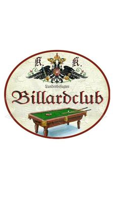 KuK Nostalgie Holzschild "Billardclub"