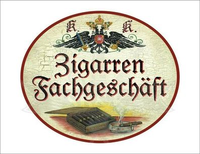 KuK Nostalgie Holzschild - Zigarren Fachgeschäft - Zigarrenbox Aschenbecher TH