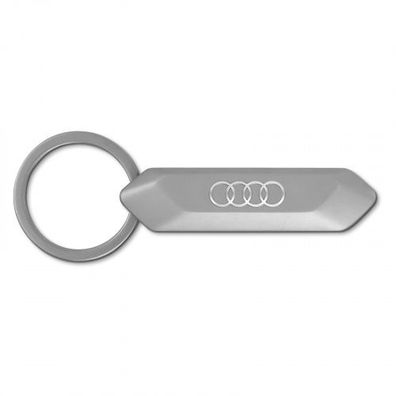 Original Audi Schlüsselanhänger Ringe Logo Edelstahl Keyring silber 3182100400