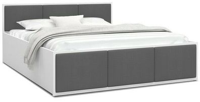 Bett mit Lattenrost Jugendbett Doppelbett weiß - grau 120 / 140 / 160 / 180 cm
