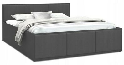 Bett mit Lattenrost Jugendbett Doppelbett grau-grau 120 / 140 / 160 /180 cm