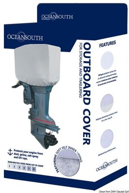 Motorabdeckung Abdeckung für 2/4-Takt Außenbordmotoren grau / Oceansouth