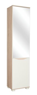 Platzsparender Drehtürenschrank Baeza 07 in Eiche Braun / Creme, 209 x 50 x 37 c