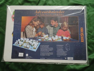 alter Bastel-XXL Maxi-Adventskalender Eduscho 24 durchnumerierte Häuschen