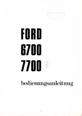 Bedienungsanleitung Ford 6700 und 7700