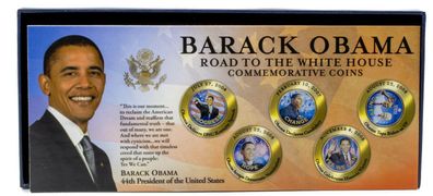 Barack Obama Road to the white House Coins Münzen Gedenkmünze